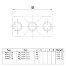 Kruisstuk 1-vlak zwart 21,3 mm technische tekening