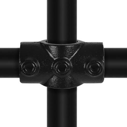 Kruisstuk 1-vlak zwart 33,7 mm