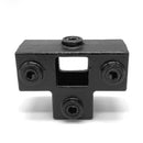 T-stuk zij-uitgang zwart 25 mm vierkant