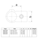 Kruisstuk 90º zwart 33,7 mm technische tekening