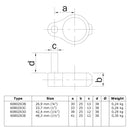 Scharnierpen zwart 48,3 mm technische tekening