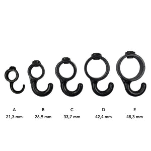 Kapstokhaak zwart 26,9 mm