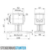 Leuningdrager zwart 40 mm vierkant