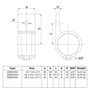 Bevestigingsring enkel zwart 48,3 mm